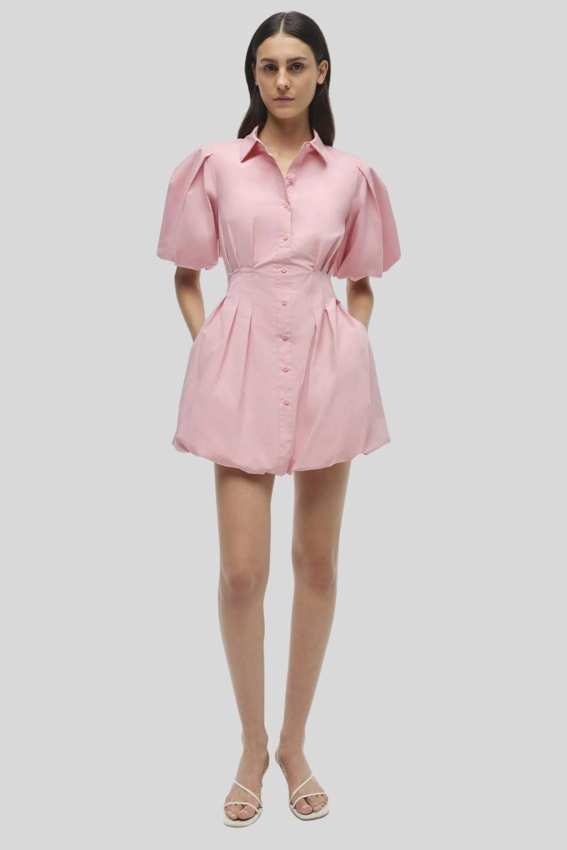 Cleo Balloon Pintuck Mini Dress