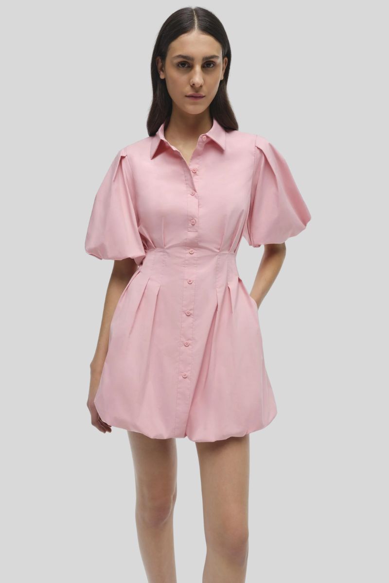 Cleo Balloon Pintuck Mini Dress