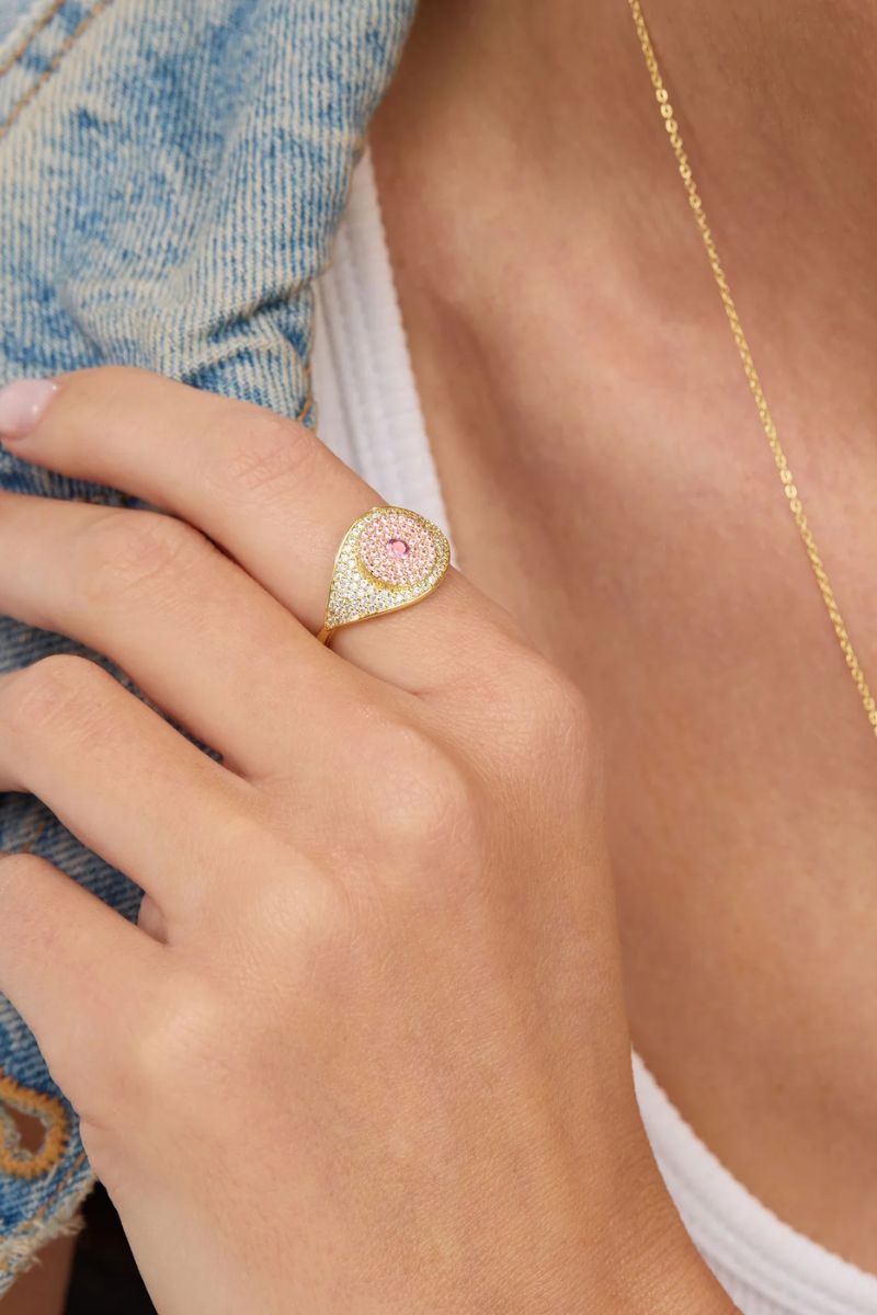 Rose Evil Eye Ring