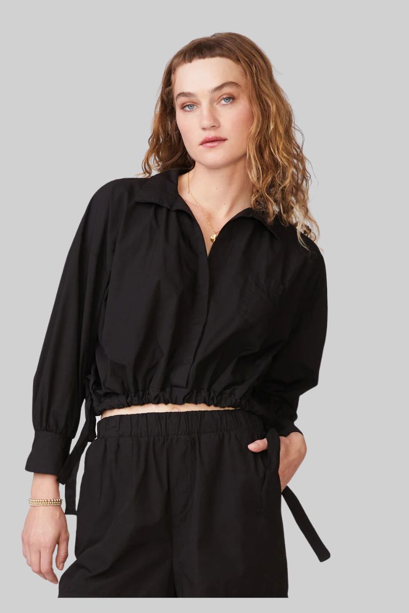 Poplin Tie Hem Shirt