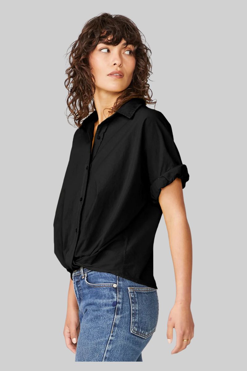 Poplin Short Sleeve Front Twist