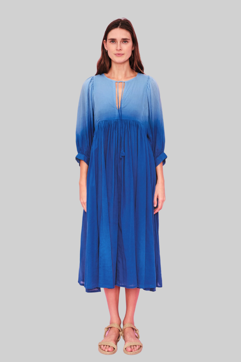 Blouson Sleeve Midi Dress