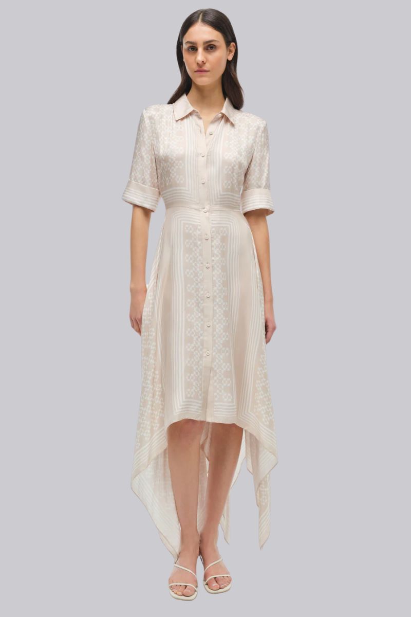 Simkhai Abrielle Handkerchief Midi Shirt Dress Simkhai Abrielle Handkerchief Midi Shirt Dress