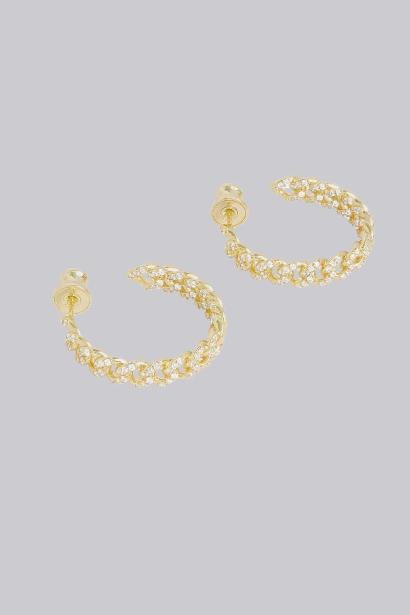 Pave Julian Chain Hoops