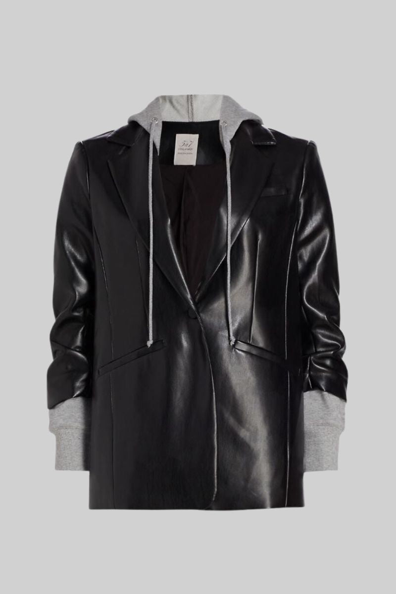 Faux Leather Hooded Khloe Jacket