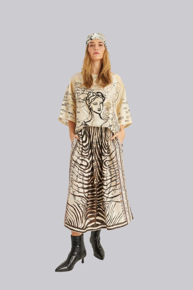 Vanessa Printed Midi Skirt