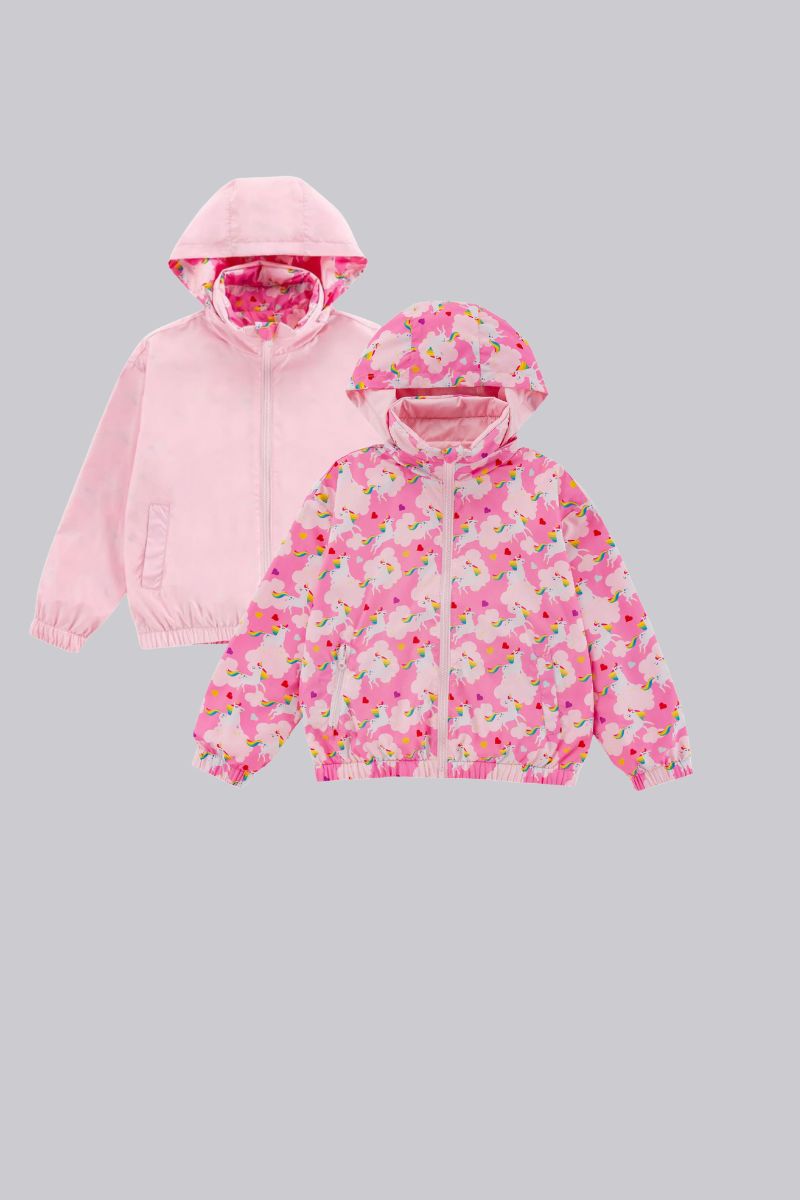 Reversible Rain Repellent Windbreaker Dancing Unicorn