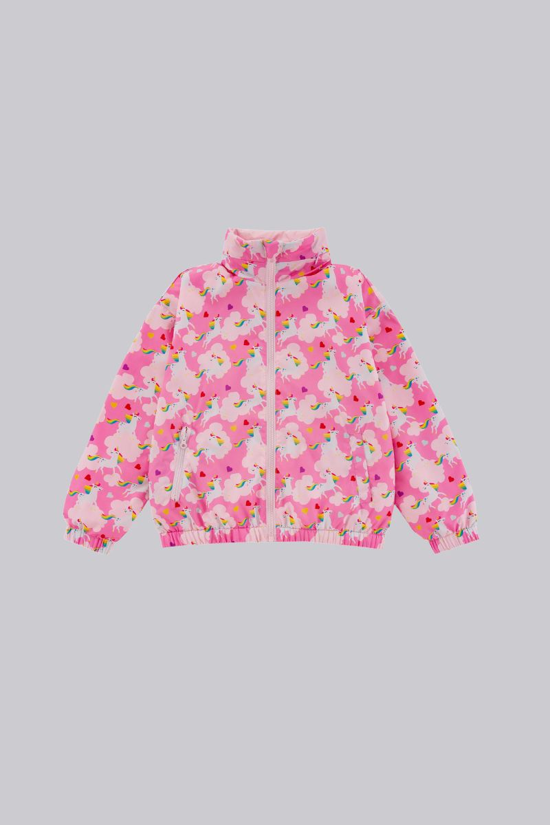 Reversible Rain Repellent Windbreaker Dancing Unicorn