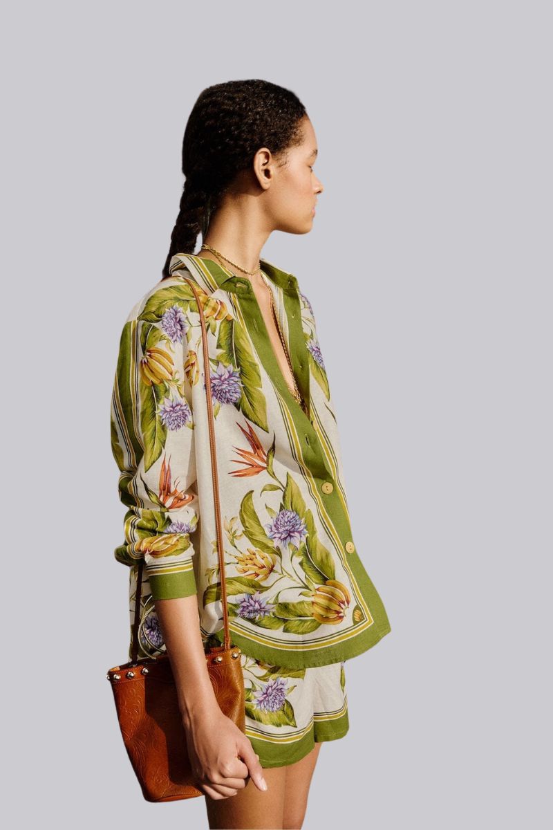 Tropical Scarf Sand Shirt