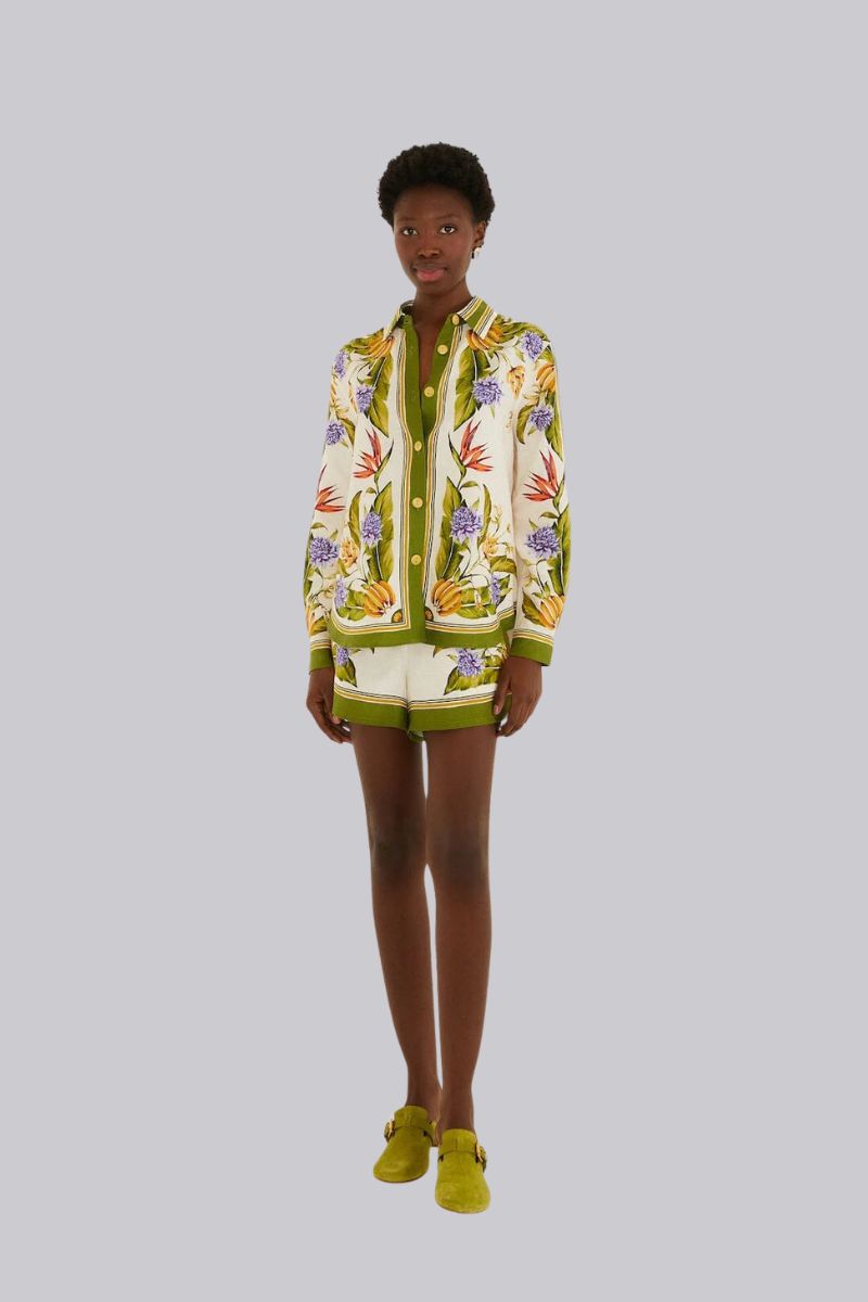 Tropical Scarf Sand Shirt