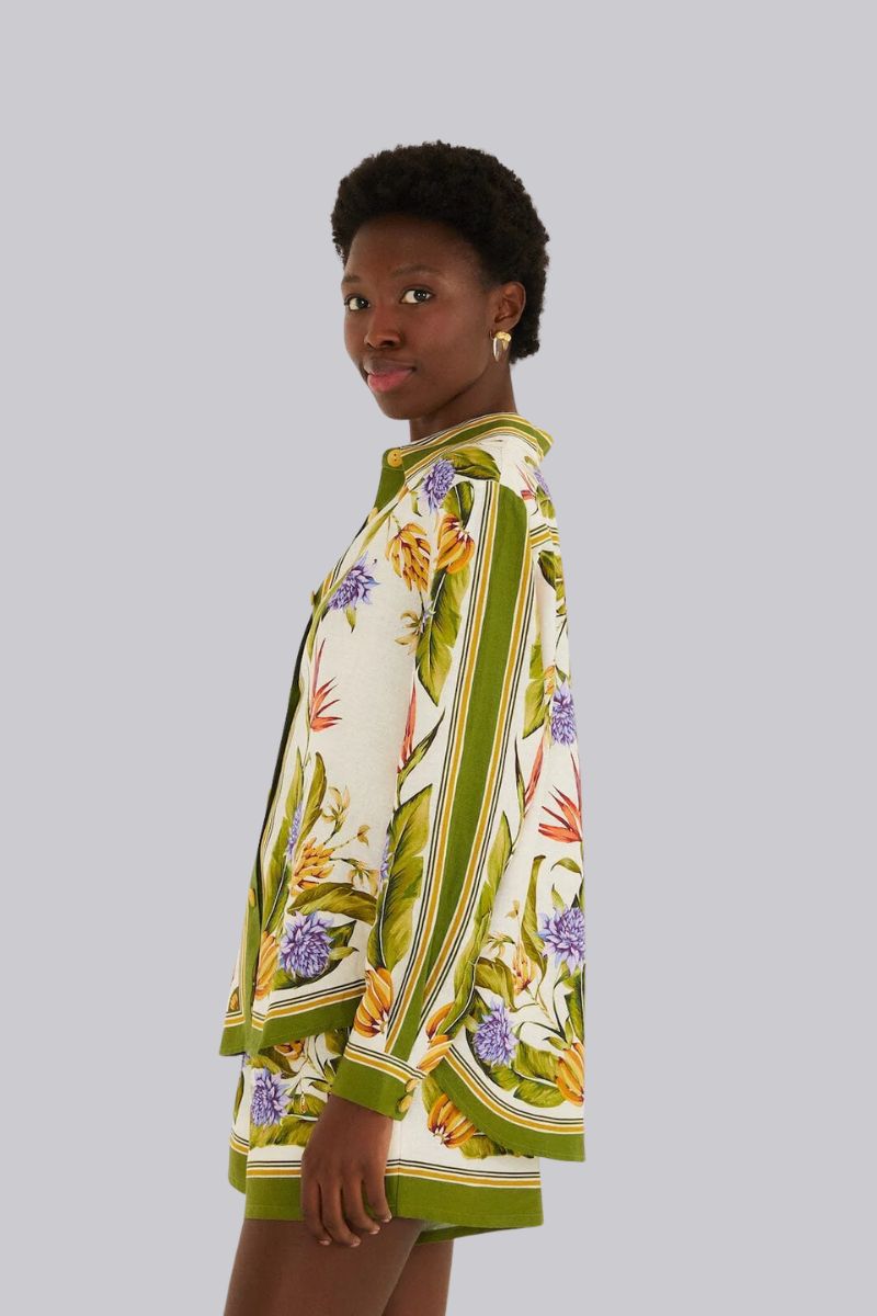Tropical Scarf Sand Shirt