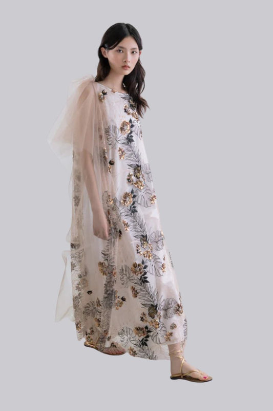Embroidered Tulle Dress