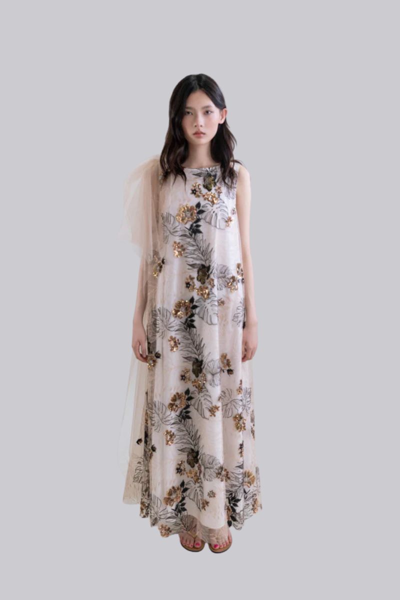 Embroidered Tulle Dress