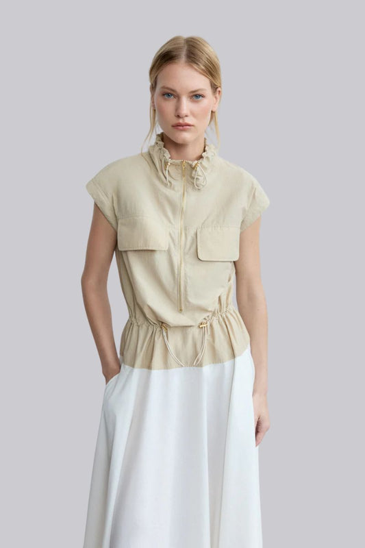 Bi-Color Sleeveless Dress