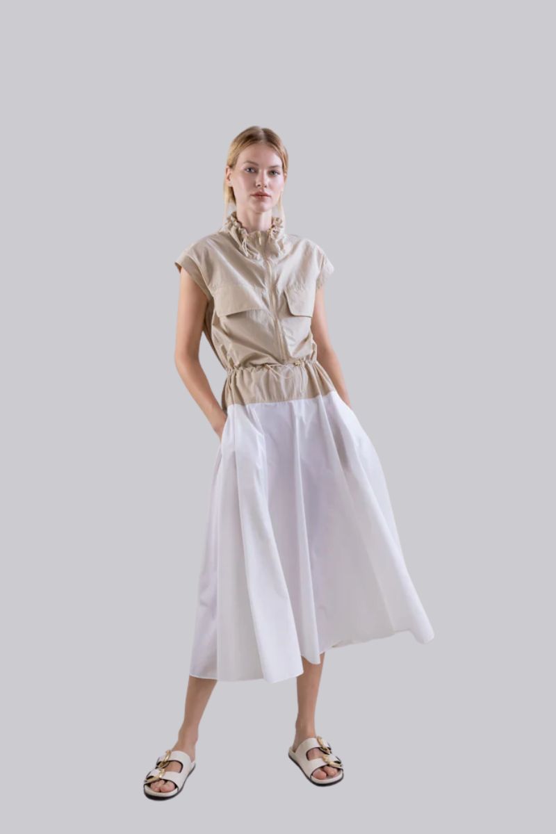 Bi-Color Sleeveless Dress