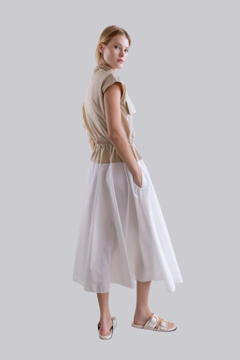 Bi-Color Sleeveless Dress