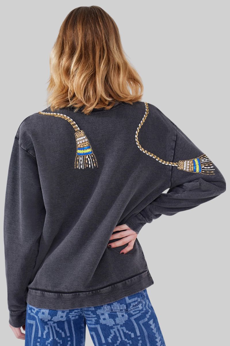 Tassle Beaded Sweatshirt