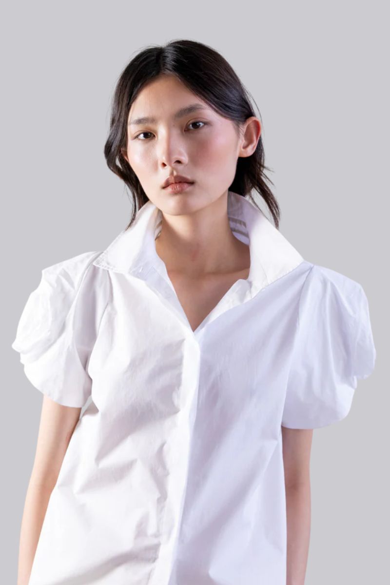White Poplin Top