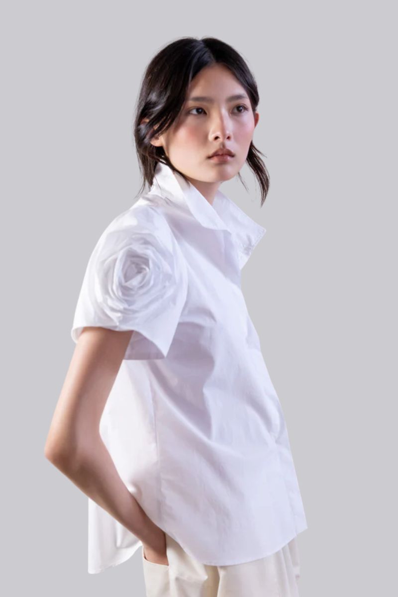 White Poplin Top