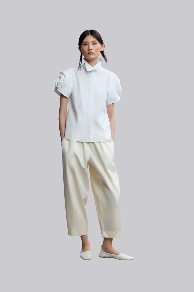 White Poplin Top