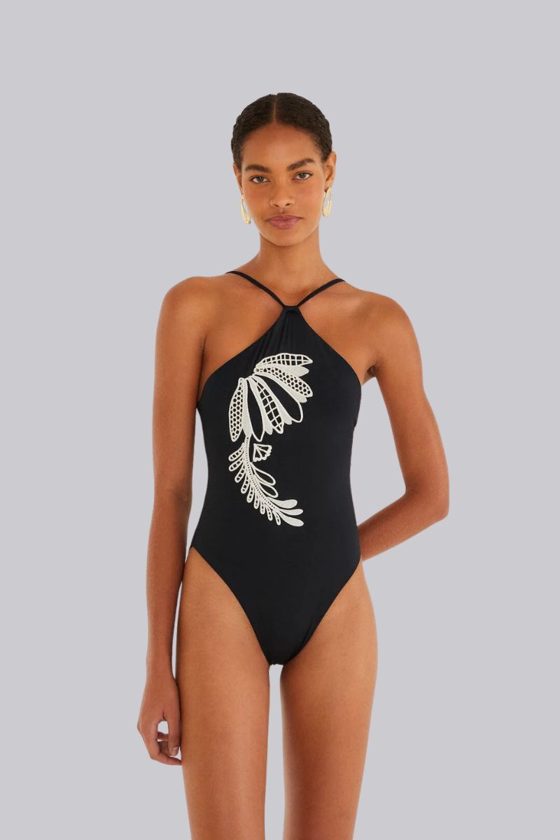 Copacabana Beach Black One Piece