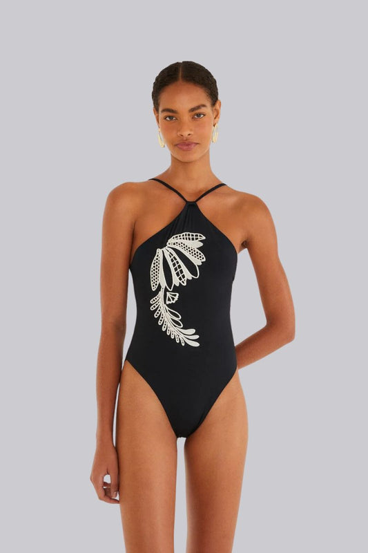 Copacabana Beach Black One Piece