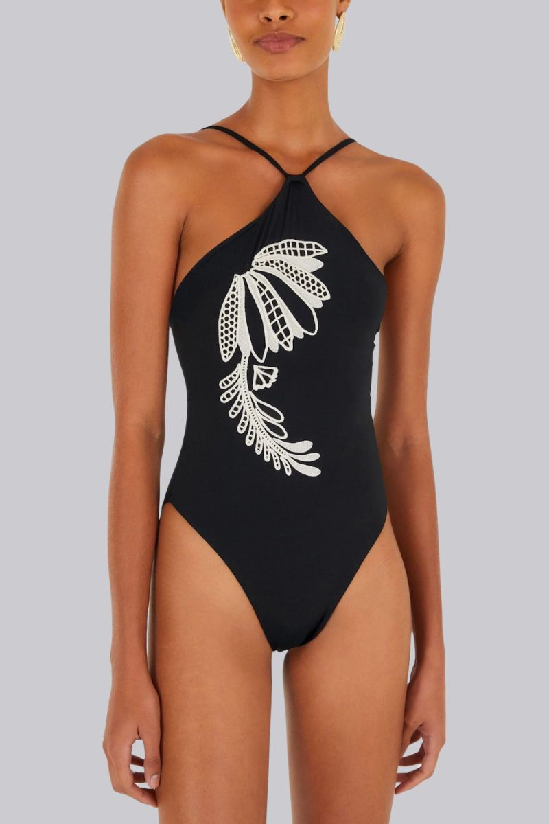Copacabana Beach Black One Piece