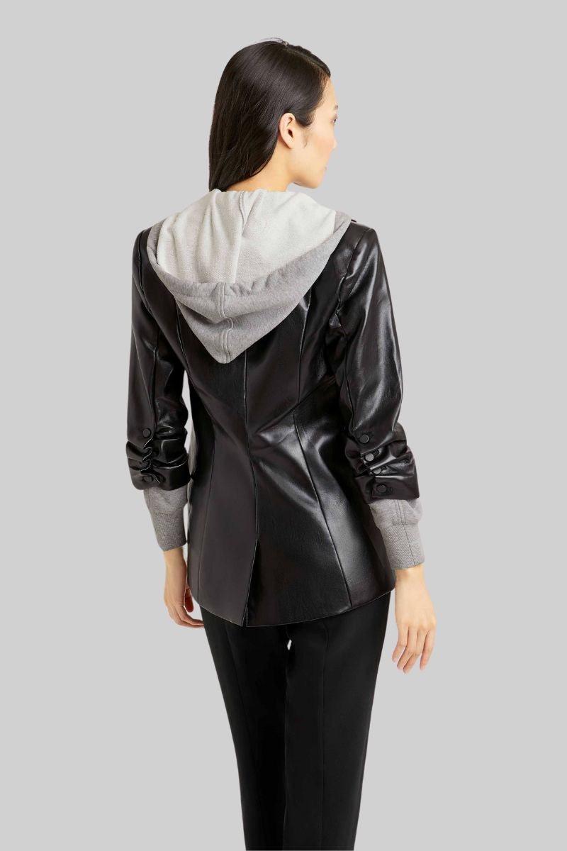 Faux Leather Hooded Khloe