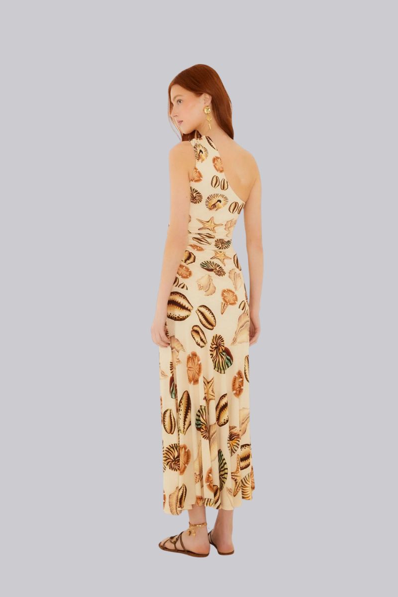 Sand Marine Shells One Shoulder Dress