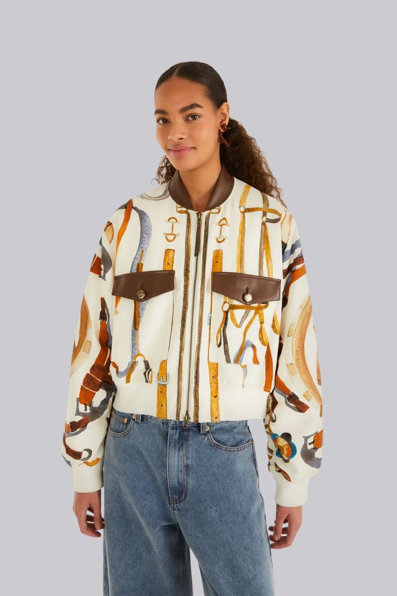 Equestrian Scarf Bomber Jacket