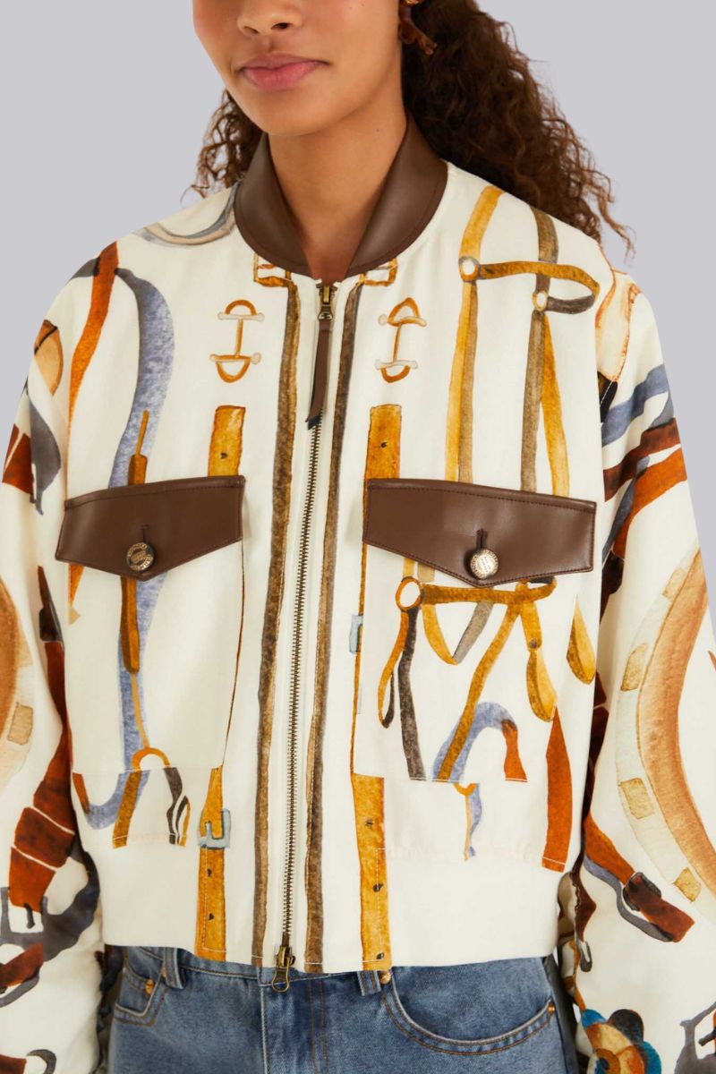 Equestrian Scarf Bomber Jacket