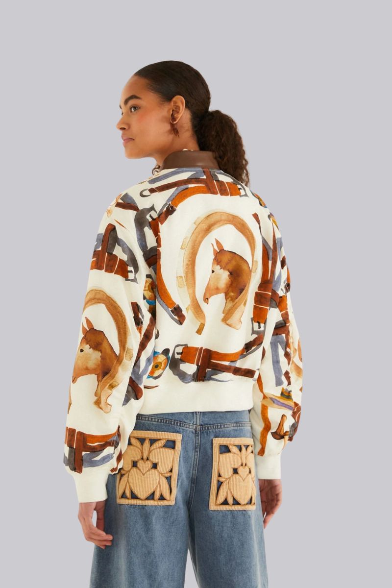 Equestrian Scarf Bomber Jacket