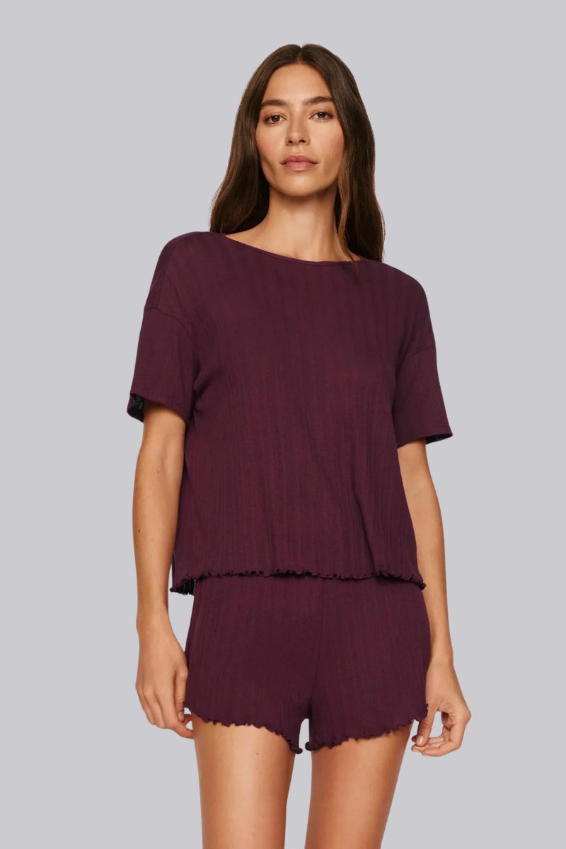 Pointelle Short Sleeve Tee
