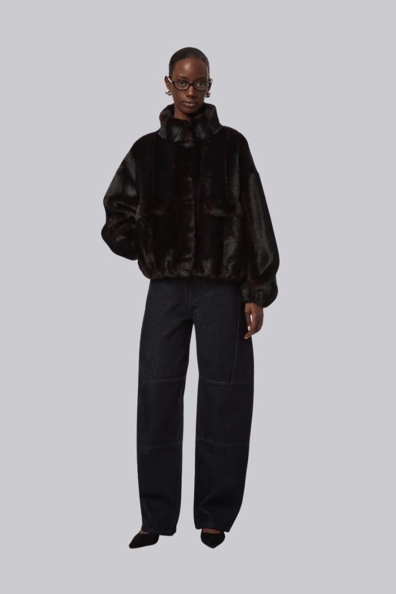 Iris Shaved Mink Bomber