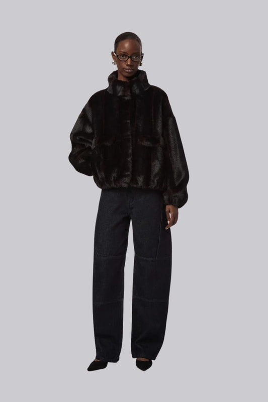 Iris Shaved Mink Bomber