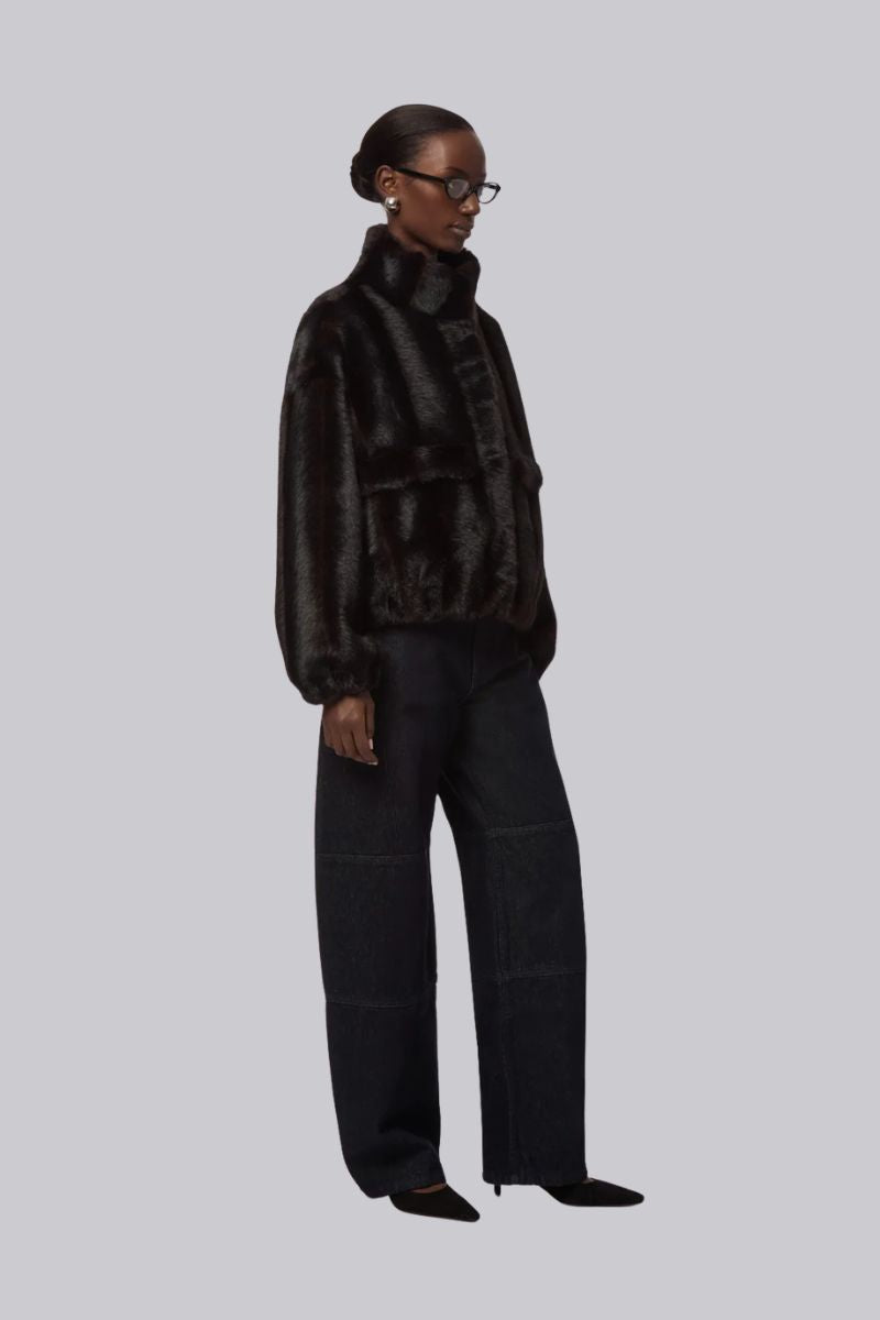 Iris Shaved Mink Bomber