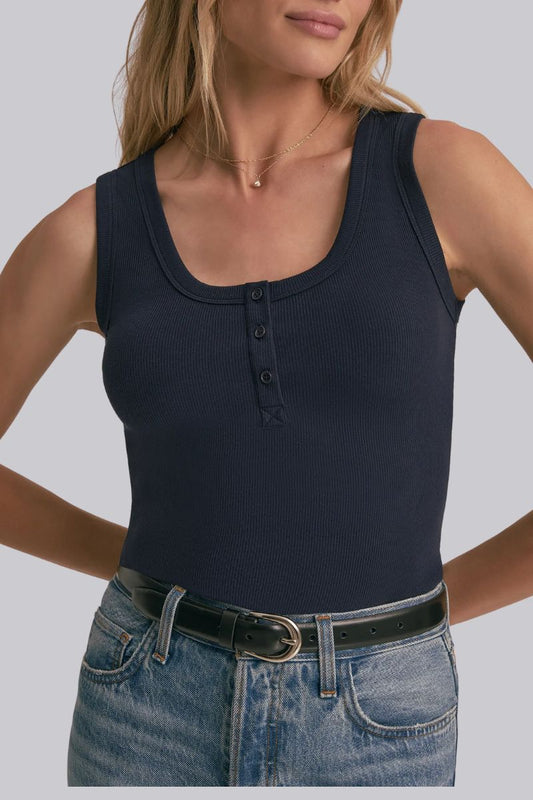 Ribbed Henley Tank