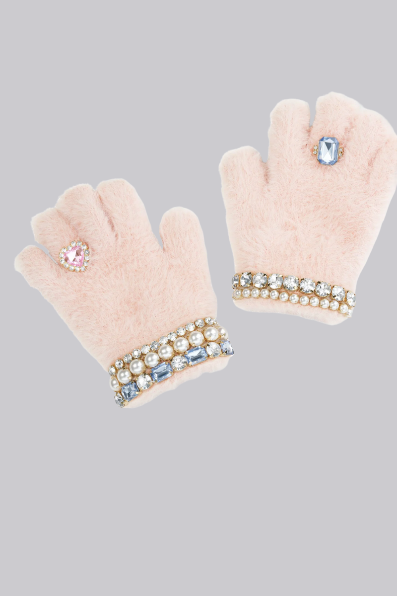 Cotton Candy Jeweled Gloves