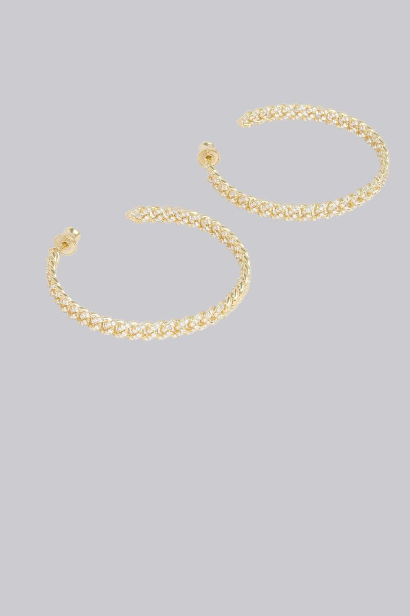 2 Pave Julian Chain Hoops
